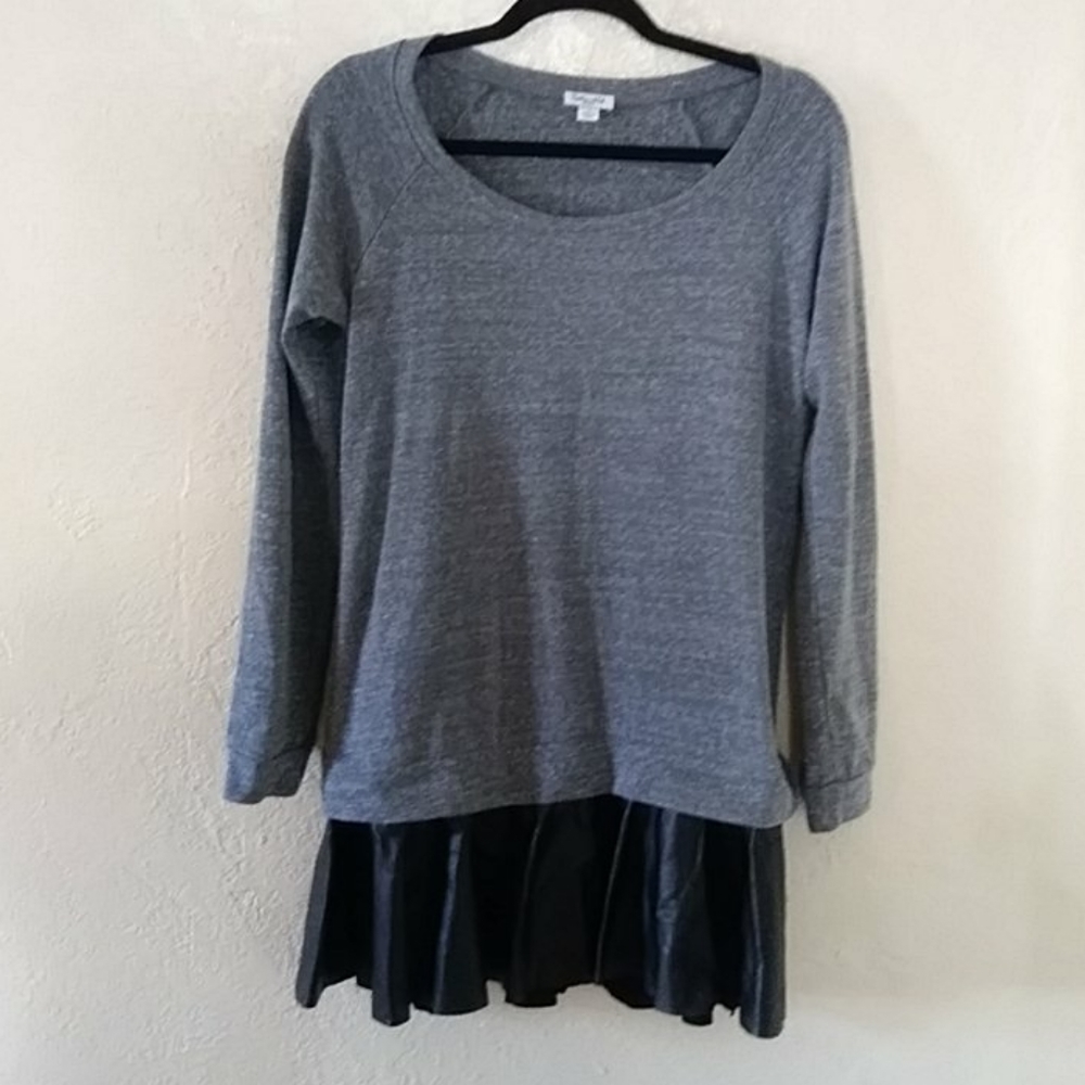 Splendid Mix Media Gray Black Dress - Picture 1 of 6